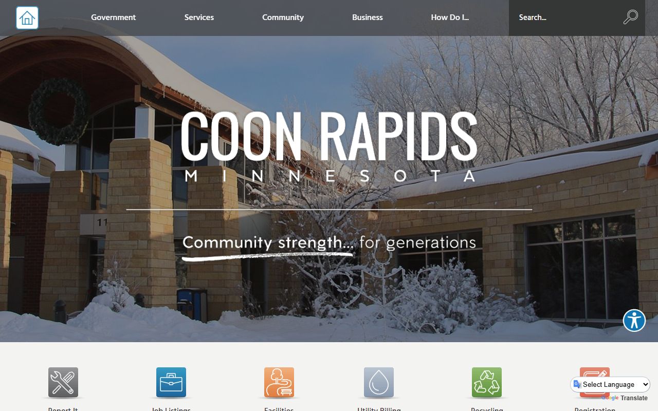 City of Coon Rapids official website for warrant records