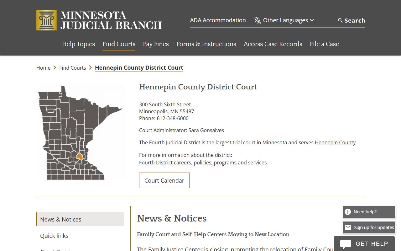 Minneapolis warrant records Hennepin County District Court page