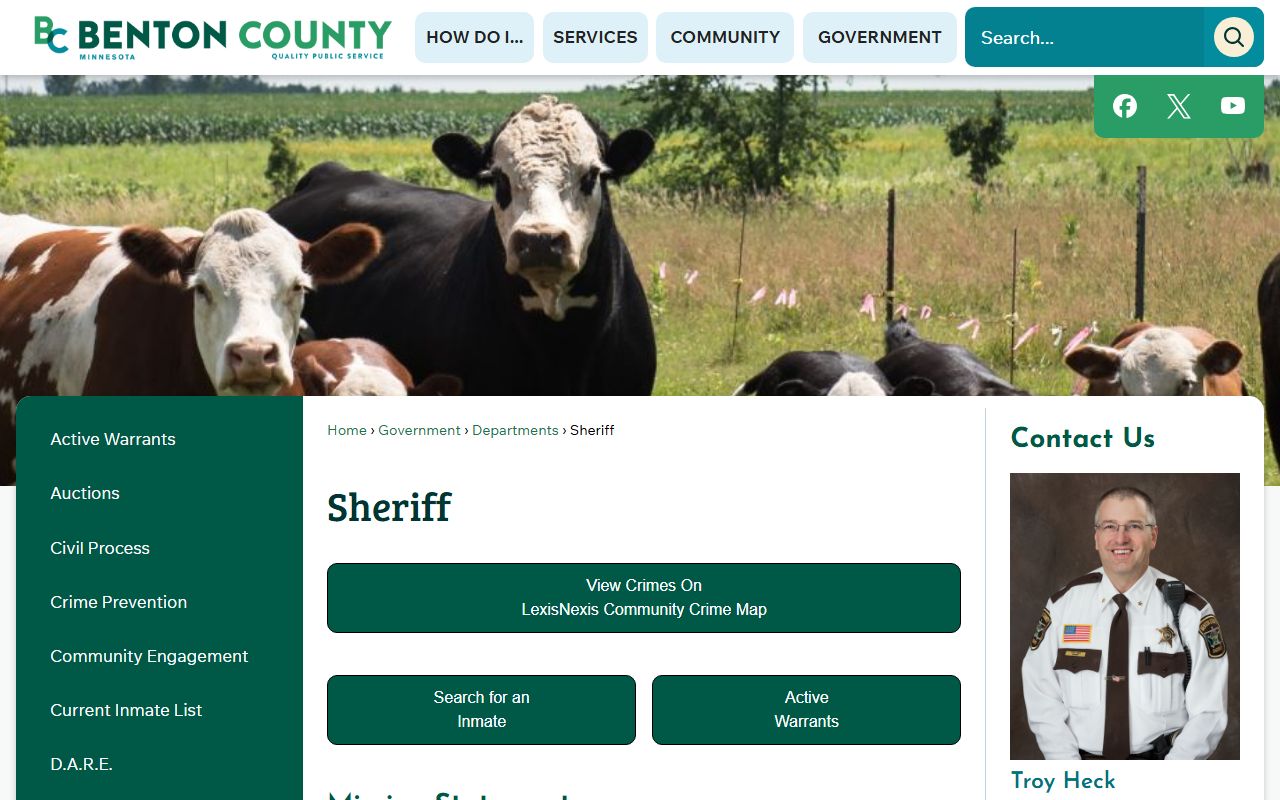 Benton County Sheriff page warrant records