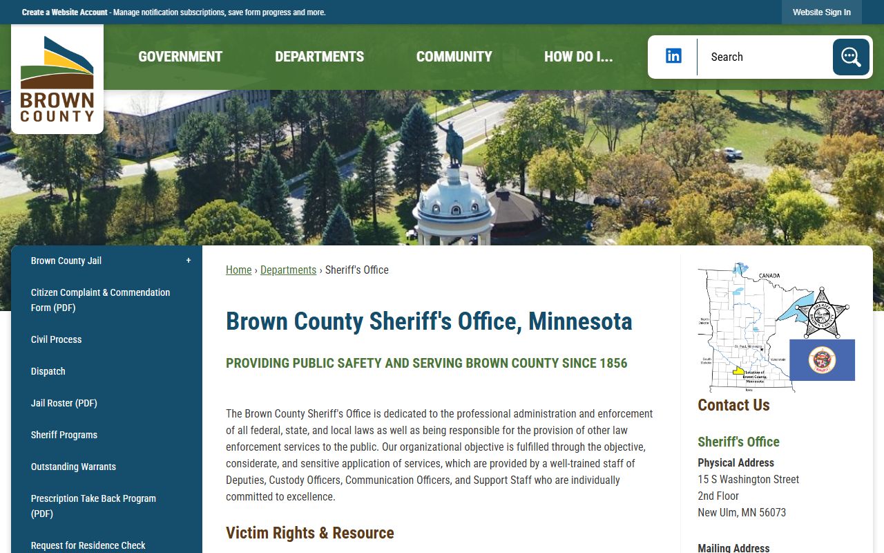 Brown County Sheriff Office warrant records