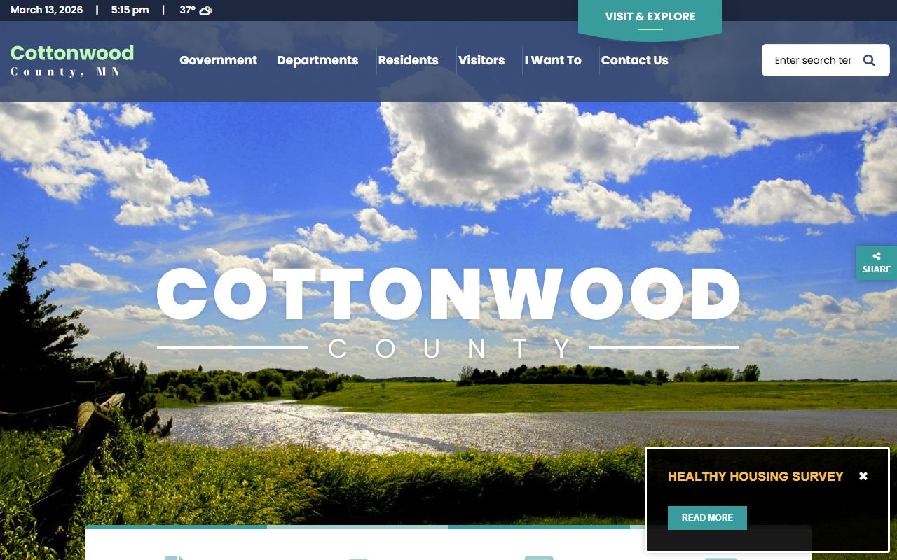 Cottonwood County official website warrant records