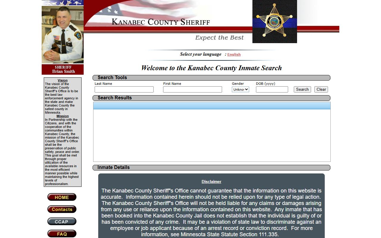 Kanabec County warrant records inmate locator