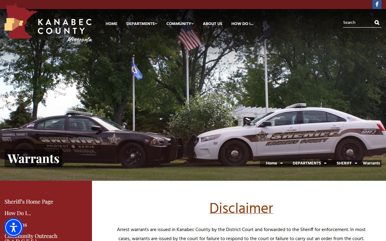 Kanabec County warrant records active warrants page