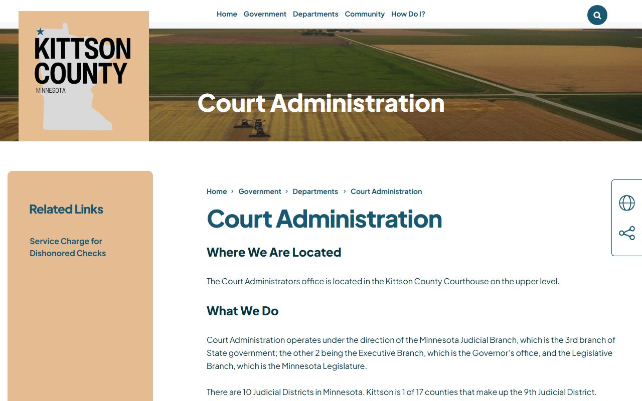 Kittson County warrant records court administration page