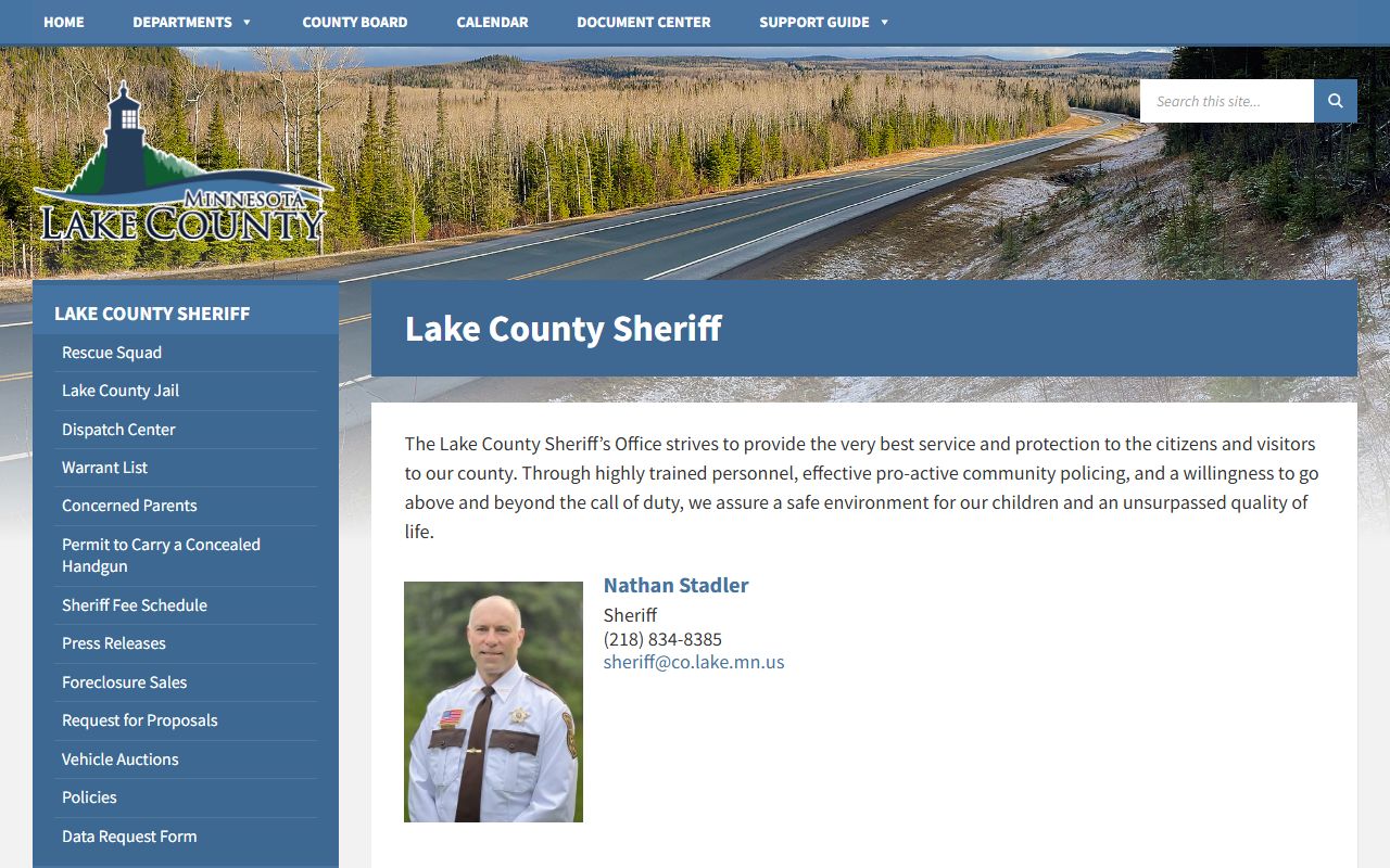 Lake County Sheriff Office warrant records page