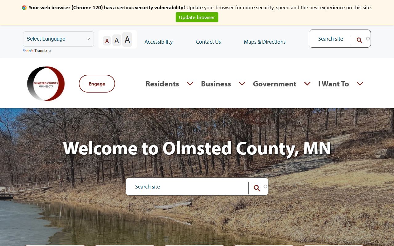 Olmsted County official website for warrant records