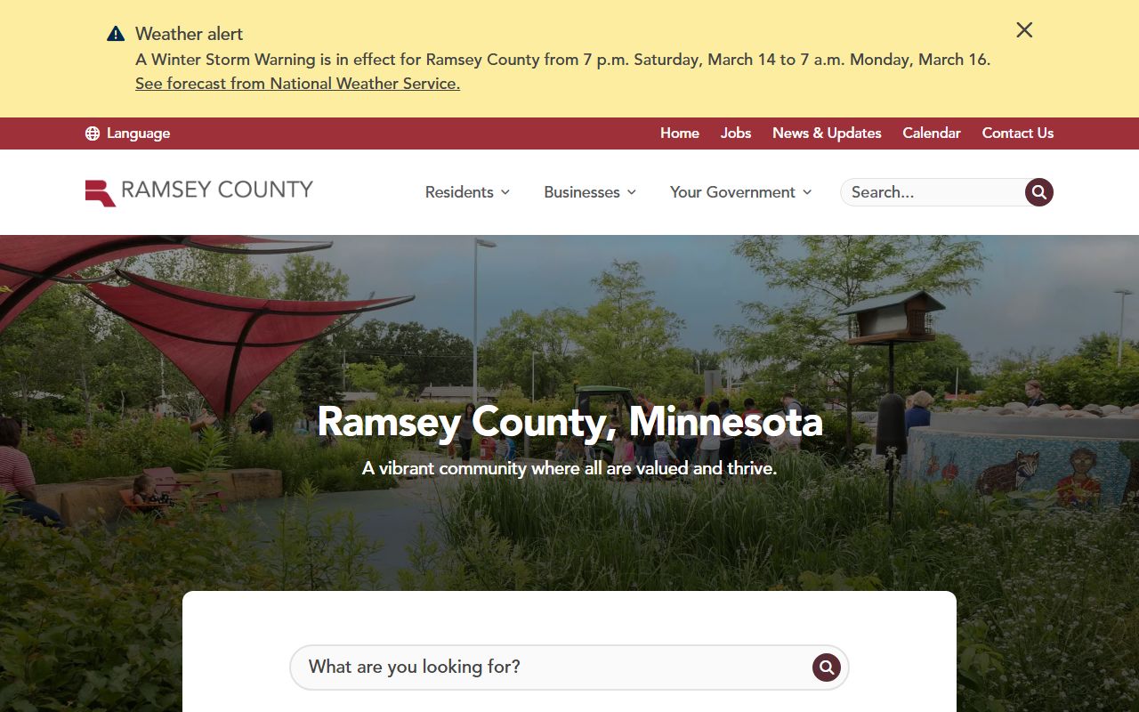 Ramsey County official website for warrant records access
