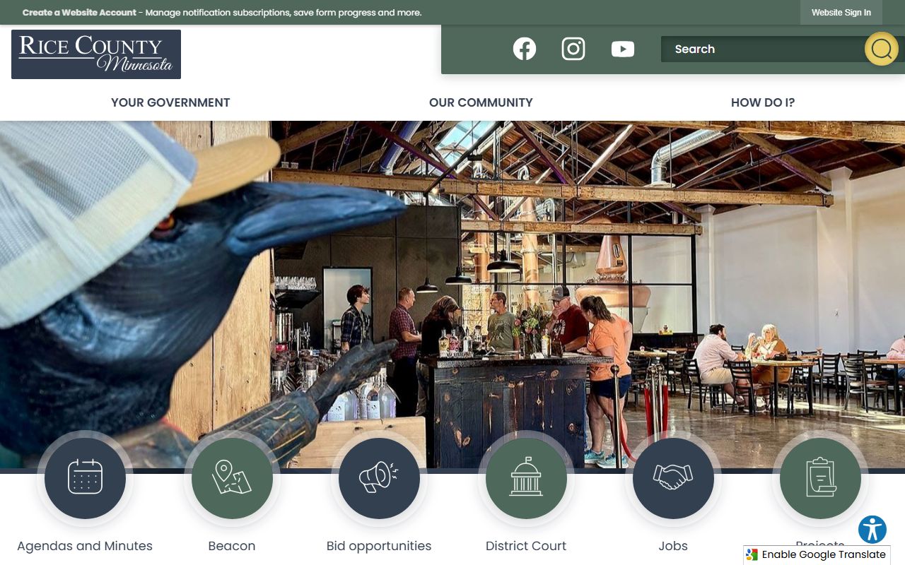 Rice County official website for warrant records