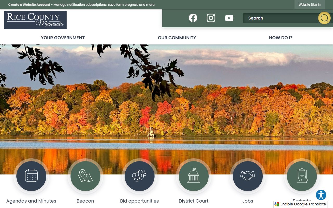 Rice County Sheriff website for warrant records
