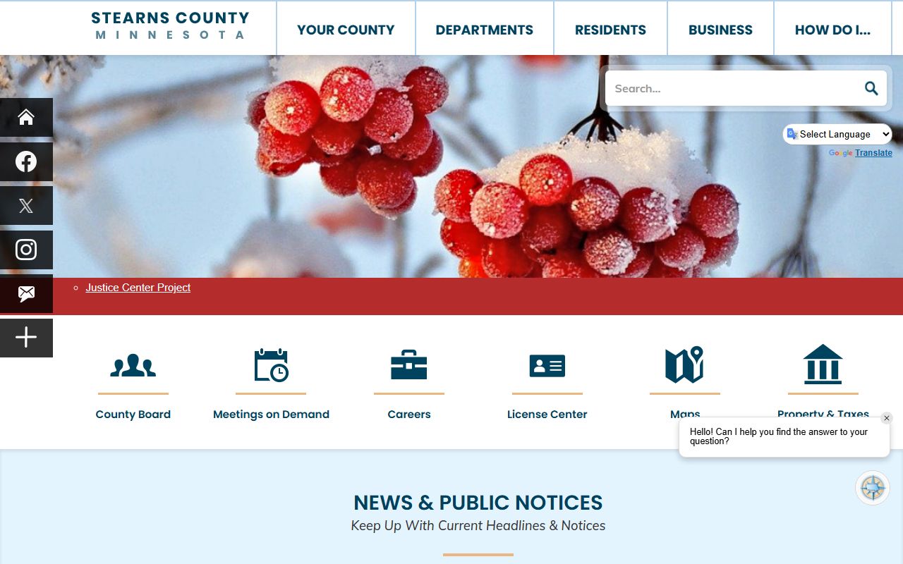 Stearns County official website for warrant records search
