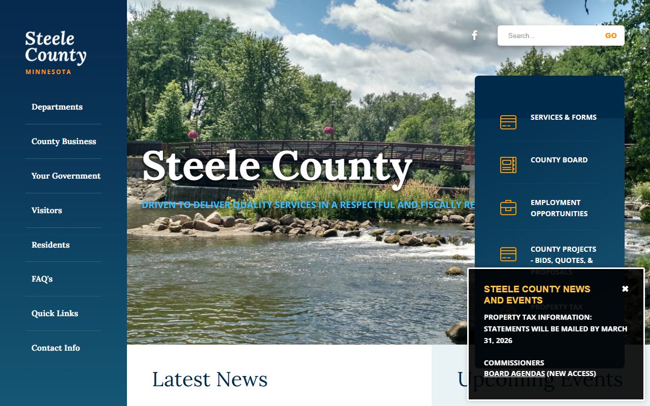 Steele County official website for warrant records