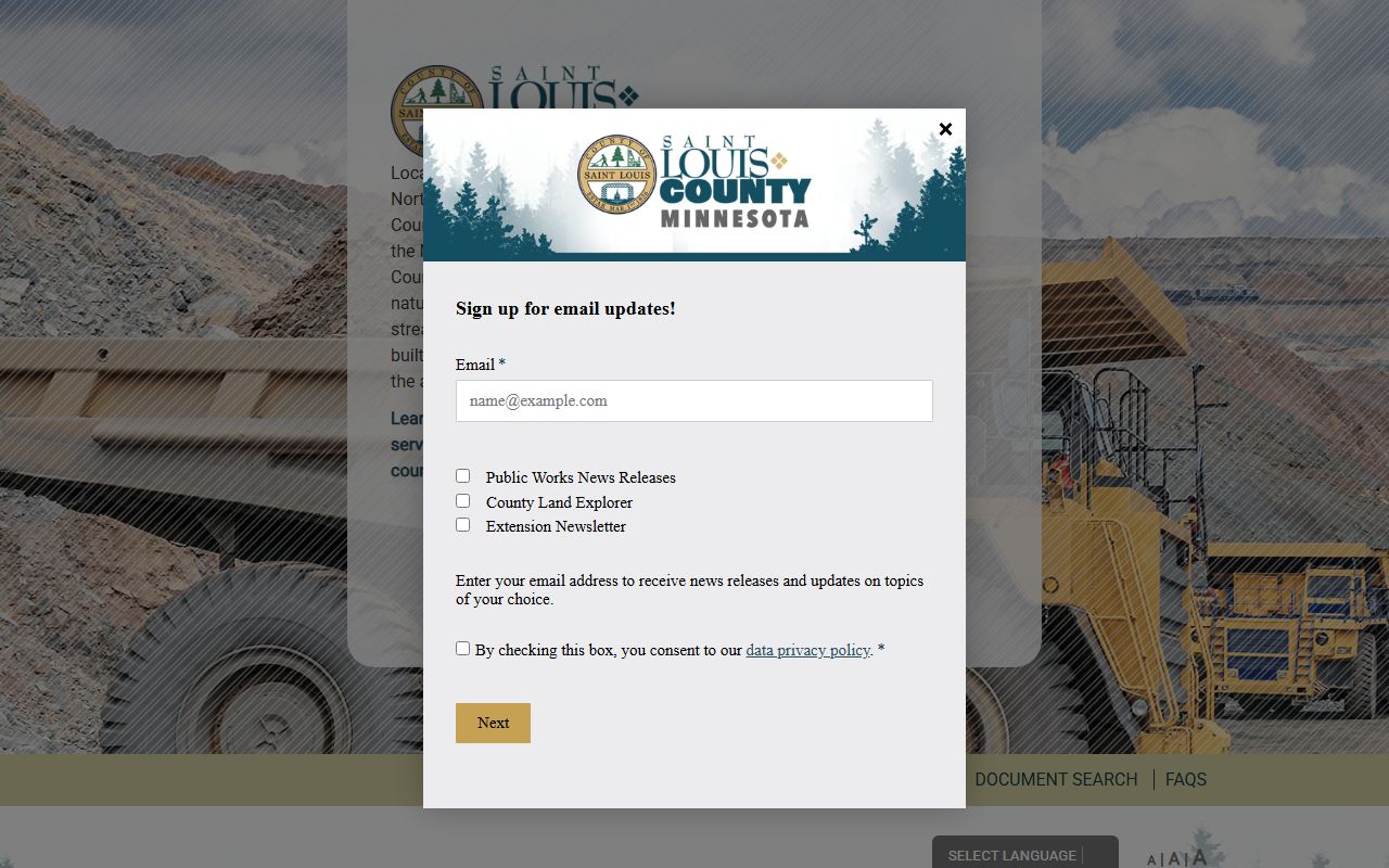 St. Louis County official website for warrant records