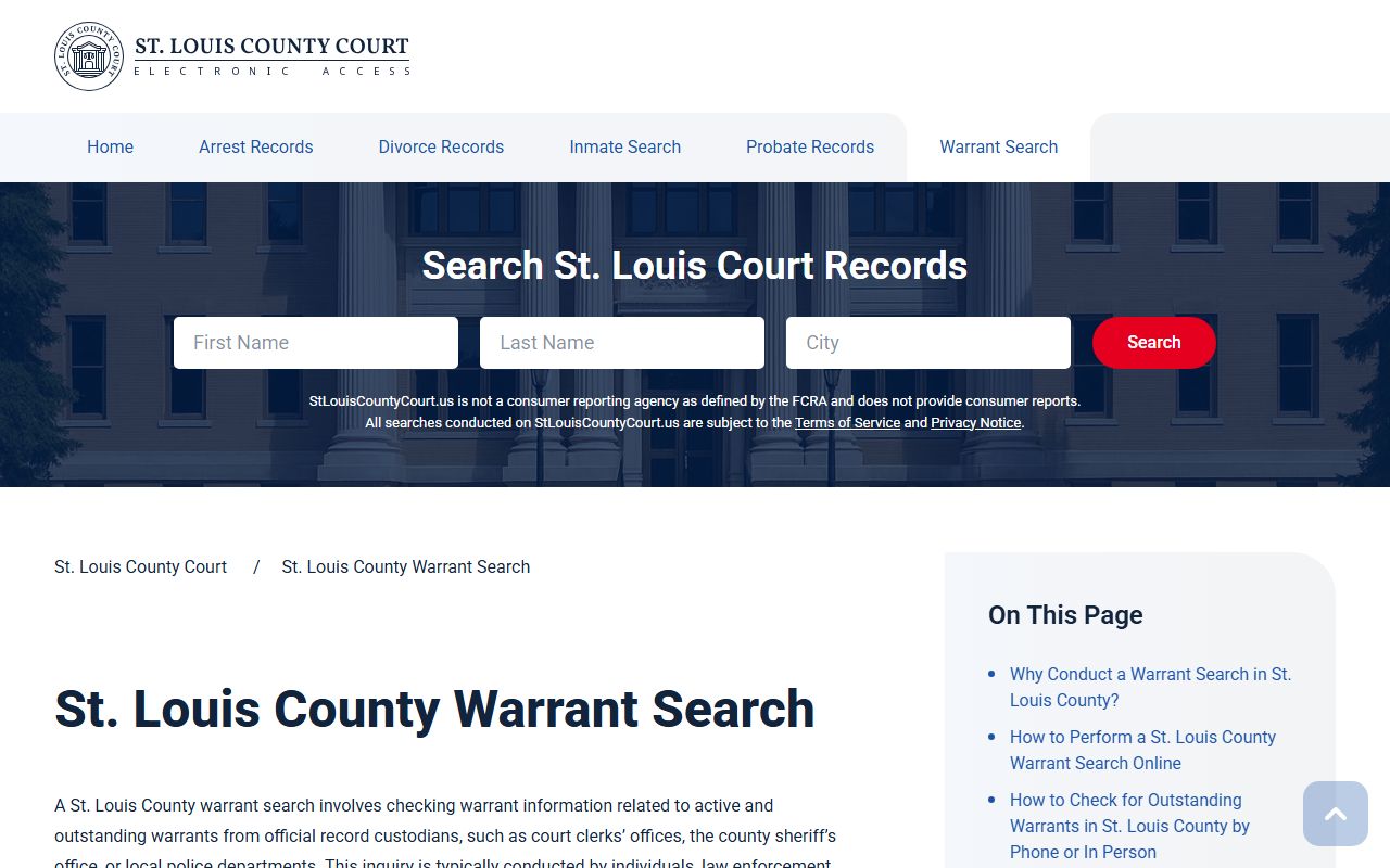 St. Louis County warrant search portal