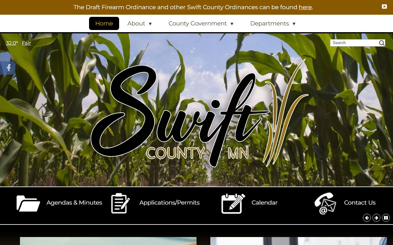 Swift County official website for warrant records