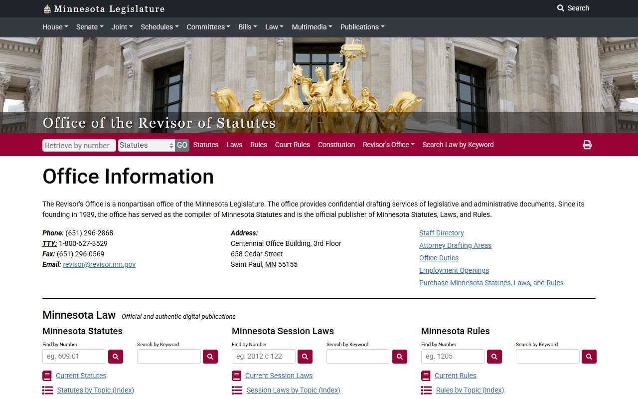 Minnesota warrant records Revisor of Statutes website